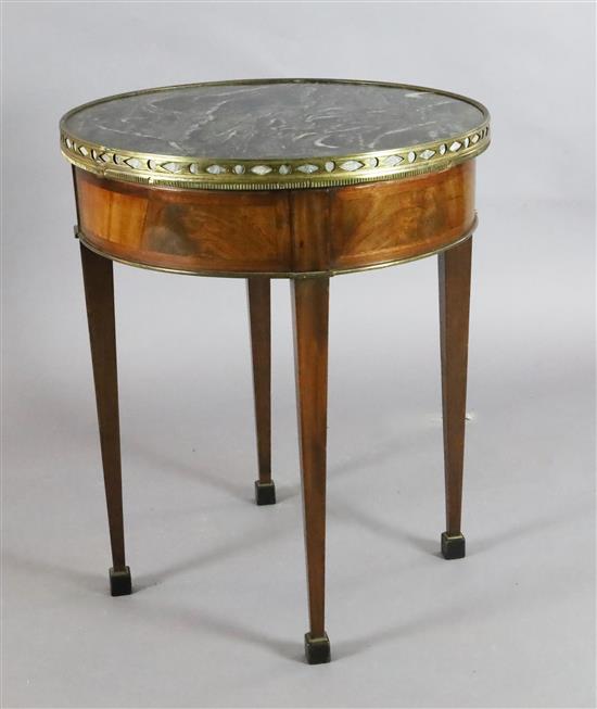 A late 19th century French ormolu mounted mahogany occasional table, Diam.2ft .5in. H.2ft 4.5in.
